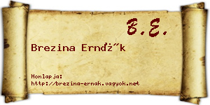 Brezina Ernák névjegykártya